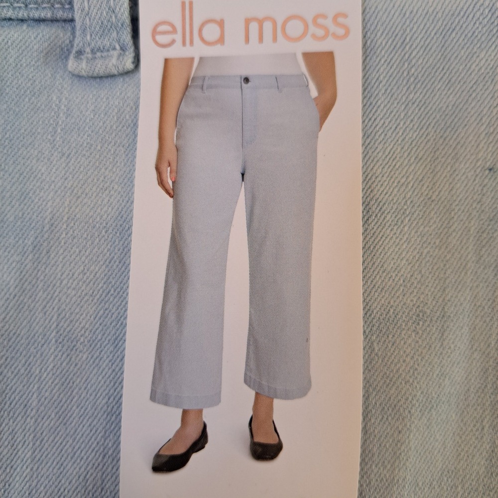 Ella Moss Wide Leg Crop Pants‎ Womens 12 Light Blue NWT High Rise 1520-252